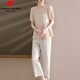 
Pier Cardin gives mother summer suit 2025 new suit fashionable middle-aged and elderly women's summer short-sleeved shirt and fashionable wide-leg pants two pieces 9435 light green suit L [Suggested 90-105Jin [Jin equals 0.5 kg]]