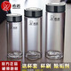 经典水杯单层加厚防爆花茶杯玻璃杯6015/6016/6017 带滤网6193蓝黑-280ML 带PU套