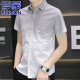罗蒙（ROMON）高端冰丝凉感短袖衬衫男士2025夏季款休闲半袖方领免烫衬衣男 844绿色 XL