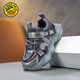 Hallo kleine gelbe Ente atmungsaktiven Papa Schuhen Sommer Mesh nicht rutsches leichte Kinder-Laufschuhe Klettverteidiger Sportschuhe 6231 graue rote Maschengröße 36 Größe (innere Länge 22,5 cm)