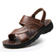Fat Donglai DL sandals same as men's summer 2025 new casual dual-purpose outside wear genuine leather soft sole middle-aged dad 12129 brown 38 men's __ first layer cowhide