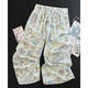 
Cypress House Slimming Floral Pants 2025 Summer New Women's Drawstring Draped Wide Legs Elastic Waist Casual Pants