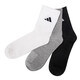 阿迪达斯 （adidas） 袜子男女袜夏季新款三双装低帮透气篮球运动训练休闲袜 JC9272/黑白灰/中筒/三双装 [S]建议鞋码:35-38/22-24cm