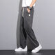 
Heyu Tiansi Jeans Men's Summer Thin Style Fashion Brand Straight Loose Men's Ice Silk Wide Legs Summer Casual Long Trousers 1048 Gray M (Suggested 90-115 Jin [Jin equals 0.5 kg])