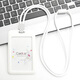 
He Jiagong Fashion Round Rope Lanyard Tag Employee Card Bus Card Work Card Work Card Campus Card Student Bus C5 White Vertical Edition + 9734 Silver Round Rope