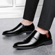 Dragonfly brand genuine men's genuine leather shoes business formal soft leather shoes Korean style casual inner heightening soft sole wear-resistant black cowhide shoes flat heel black 40