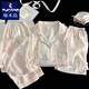 Woodpecker Japanese ins style summer short-sleeved pajamas for women pure cotton gauze three-piece set cute cartoon outside home clothes Yunduo Cotton-9906# Star Puppy Three-piece Set M [Suggested 75-100Jin [Jin equals 0.5 kg]]