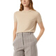 Loro Piana/诺悠翩雅LP女装短袖毛衣山羊绒罗纹针织圆领短款套头衫2025新款 米色 XXS
