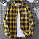 GTYUWVG Spring and Summer Molding Camisa de manga larga Camisa coreana a cuadros de gran tamaño para la tendencia de los hombres y jóvenes de mediana edad M655 38
