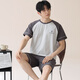Yalu 2025 Neuer Sommer gestreifter Pyjama für Männer für Sommer Teenager Kurzärärmische Männer reines Baumwollhauskleidung für Männer großgröße HDE-9928 L