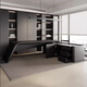 Painted boss desk new style black warrior simple modern high-end light luxury president desk and chair combination high-end sense size and color customization special shot
