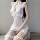 Sexy lingerie for girls, tight sexy lace retro cheongsam, pure uniform, passionate, slimming, small breasts, white cheongsam thong, one size fits all