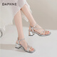 Daphne Silver High Heel Sandals for Women 2025 Summer Nuevas sandalias francesas de diamantes de imitación con temperamento de falda Sandalias de tacón alto para mujeres IMBRANTE DE SILVER [5.5 cm de espesor] ​​37