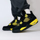 Nike (Nike) Herrenschuhe Frauenschuhe Air Jordan 4 AJ4 Thunderbolt Schwarz und gelbe Sportschuhe trendy lässige Basketballschuhe Herren FB9927/FB9928-200 Military Green 36 Gs