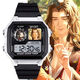 Fu Rong, Liu Bian, Yuan JI, Codename Yuan Electronic Watch Multifunktional wasserdichte Schüler Geschenkwecker Sportwache [Stylish Silver Schwarz] -d3271 Electronic Watch [importierte Bewegung + extra langer Standby] Geschenkbox