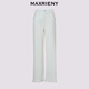 Maxrieny [même modèle dans le centre commercial] exquis Sense quotidienne haute taille pantalon denim à jambes larges pour les femmes 25 texture de style d'été ce blanc