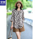 Romon (Romon) 2025 Summer New Leopard Print Shirt pour femmes Fashion Casual Sun Protection Shirt Top pour les femmes à la mode