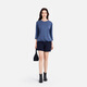 Aigle [neues Produkt im Frühjahr und Sommer] Aigao 7-Viertel-Hülsen-T-Shirt Pure Cotton Antibacterial Casual einfacher 7-Viertel-T-Shirt T-Shirt Top für Frauen Swamp Blue BI983 38 (165/88A)