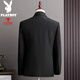 Playboy 2025 Winter Striped Suit Suit Men's British Slim Business Formal Suit High-end Groom Wedding Dress Deep Blue XL 52