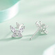 Lao Fengxiang S999 Pure Silver Butterfly Earrings for Women Fashionable and High-end Wedding Anniversary Gift for Girlfriend and Wife’s Birthday Pure Silver Double Butterfly Earrings