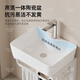 帝鹏挂墙式陶瓷洗手盆一体盆小户型简易洗脸盆柜组合阳台卫生间洗漱池 D4837盆+单层支架+龙头