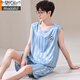 
Modal [soft and silky] ice silk pajamas men's summer thin loose shorts shorts suit simulated silk summer new 9901 L