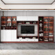 TV cabinet background wall cabinet integrated solid wood storage cabinet storage cabinet customized living room TV cabinet Jiangyuyuan style 14380*210*35cm door-to-door installation