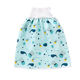 Urine separator skirt 0-4 years old baby waterproof leak-proof diapers training pants for infants and children's night urine artifact cotton can wash urine High waist diaper pants [Green whale] m (0-4 years old)