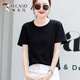 
Woodpecker high-end pure cotton T-shirt for women short-sleeved loose versatile solid color cotton green half-sleeved T-shirt summer top 6172 light purple short-sleeved M (recommended 80-105 Jin [Jin equals 0.5 kg])