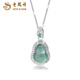 Lao Fengxiang S925 silver gourd necklace for women, new Chinese style jade pendant clavicle birthday gift for girlfriend and wife, today/next day delivery *925 silver* jade gourd necklace brand gift box