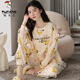 Tucano; Pyjamas de pics de bois pour femmes au printemps et automne coton pur carioton pantalon long à manches longues