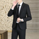 AEXMERE Haiyuan Traje para el hogar de tres piezas Slim Profess-Formal ropa formal Casual Sittle Traje de boda Groomsmen [Juego negro de 4 piezas] Chaqueta + camisa blanca + pantalones + cuello 2xl 135-150Jin [Jin equivale a 0.5 kg]