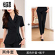 Bai Xiens Vertriebsarbeitsanzuganzug und sexy Frauen Sommer 2025 Neues Small Temperament Professional Rezeption Manager 9731 kurzärmeliger grauer Anzug + Rock <.Sehe Bild> s