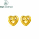 Shunfusheng SOENFUSE 24K gold earrings for women gold 999 pure gold new love transfer earrings mini small earrings 18K ear stick gold