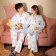 Gongdie Light and Soft Disney Stitch Couple Pajamas Women's Long Sleeve Men's Spring and Autumn Suit Home Clothing Outerwear