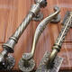 Yonghuan européen antique bronze porte en bois à grande poignée villa double porte rétro porte hand hôtel hôtel grand poignée monte à poignée 9889 honggu - longueur totale 420 mm