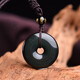 Obsidian Peace Buckle Pendant Women's Crystal Jade Jade Pendant Necklace Pendant Men's Zodiac Year Birthday Gift Black Gold Obsidian Peace Buckle Pendant