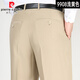 Pierre Cardin Primavera y verano Imitación de mulberry Mulberry Pantalones para hombres Pantalones de seda rectos de mediana edad de mediana edad Pantalones de mediana edad F9901# Azul oculto 29 (2 pies 2 cintura)