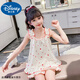 
Disney baby girl summer pajamas new style medium-sized children's sleeveless suspender nightgown two-piece set little girl can wear home clothes outside Apricot cartoon 150 Recommended 140-150cm11-12 years old cm