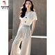 Palabra de mujeres con capas de carpintero y elegante camisa blanca de moda y camisa blanca a la moda pantalones grises de dos piezas de dos piezas + camisa blanca M [sugerir 95jin [Jin equivale a 0.5 kg] -105jin [Jin equivale a 0.5 kg]]