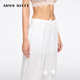 MISS SIXTY2025 summer new casual pants for women elastic waist thin linen loose draping straight trousers bleached S