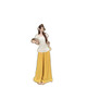ZIPJBX Korean version slim and heavy industry embroidered hollow flower shirt top high waist slim and versatile wide-leg pants suit for women trousers 3291 S