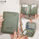 NEU 2025 Neues RFID Anti-Magnetic Passport Bag Reißverschluss Kurzreisepassclip Multifunktionslagertasche Braun