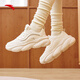 ANTA Meow Meow Shoes丨Guan Xiaotong's same style dad shoes women's shoes autumn and winter leather thick sole increased sports and leisure white shoes