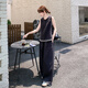 La Chapelle (La Chapelle) Costume de vinaigrette de style coréen pour les femmes en été 2025 Nouveau pantalon de gilet de tempérament décontracté à jambes larges en deux pièces Set Blue et Grey Vest + Pants S (105jin [Jin est égal à 0,5 kg]))