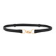 
Women's belt fashionable simple decorative dress waist-hugging versatile white thin belt sexy waist belt 1 cm wide 1661 [black] 90cm
