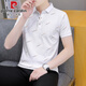 Pierre cardin summer lapel short-sleeved T-shirt men's casual youth collar top half sleeve versatile thin handsome polo shirt black QY679 M 100-120Jin [Jin equals 0.5 kg]