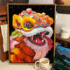 三栖虎中国风醒狮数字油画diy填充填色龙新年手工绘油彩画装饰挂画 SJ13915 40*50cm绷好加厚内框