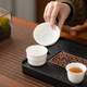 SUSHI CERAMICS Suet Jade White Porcelain Kung Fu Tea Set Hover Cover Bowl Tea Tray Tea Set Home Office Gift Affordable Group Purchase