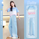 
DISNEY Disney Girls Suit Summer 2025 New Fashionable Children's Short Sleeve Working Pants Big Children's Summer Fashionable 19150 Purple 15265 Apricot 120 cm